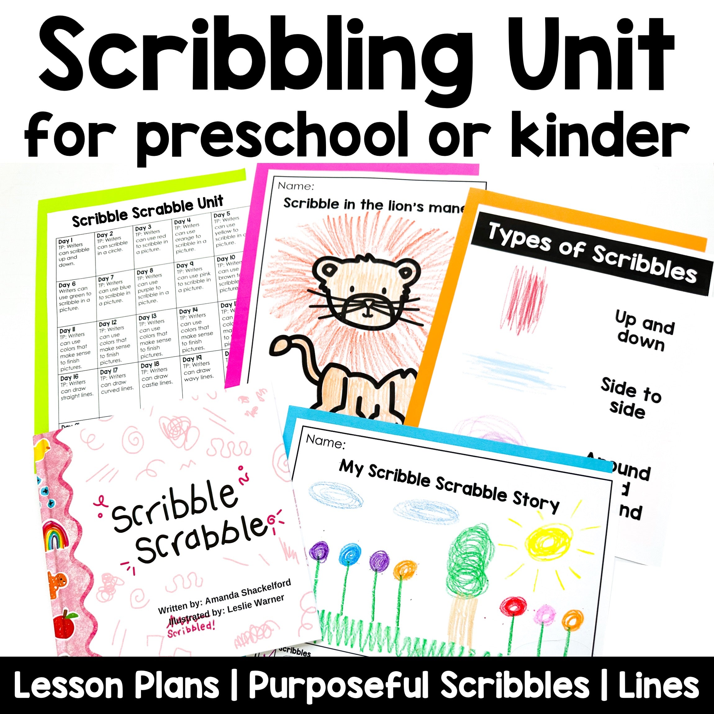 Scribbling Unit for Preschool & Kindergarten | Growing Writers Scribble Scrabble