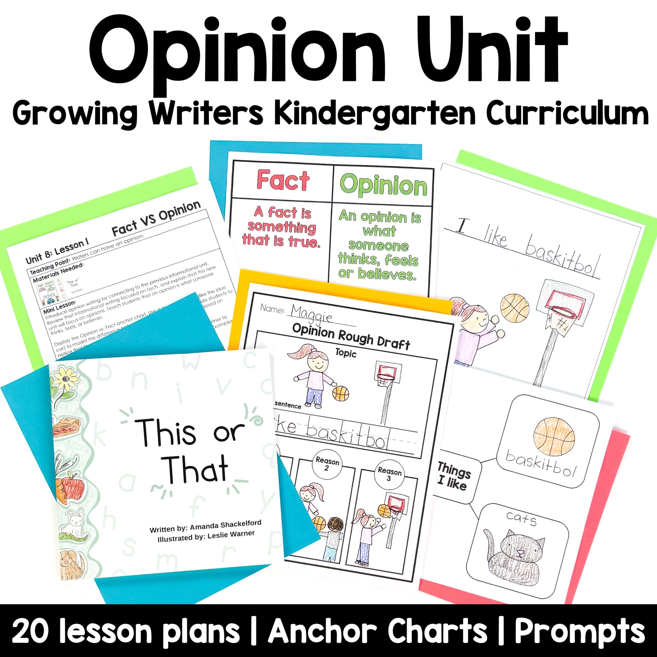 Opinion Unit for Kindergarten Writing