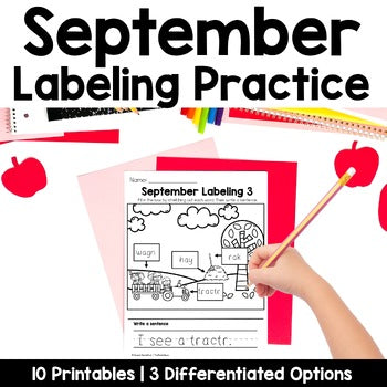 September Labeling Practice Pages