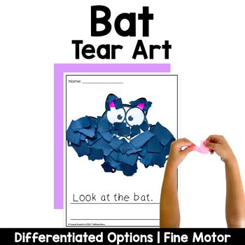 Bat Tear Art Craft | Halloween