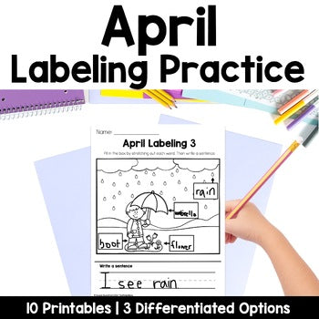 April Labeling Practice Pages