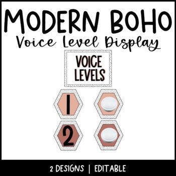 Modern Boho Voice Level Chart | Editable | Neutral Decor | Dalmatian Print