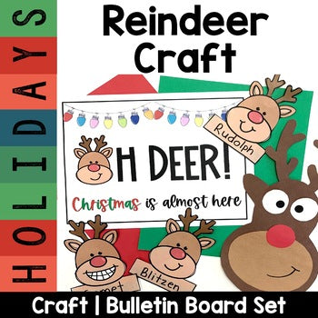 Reindeer Craft with Bulletin Board Sign