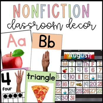 Pastel Rainbow Nonfiction Classroom Decor Bundle | Real Pictures